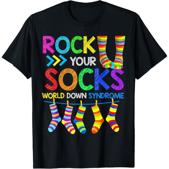 Exquisite and comfortable-World Down Syndrome Day T Shirt Rock Your Socks Awareness T-Shirt