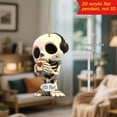 thumbnail image 4 of Hangs Skeleton Car Ornament - Acrylic Rearview Accessories for Couples and Home Decoration Unique Hangable Skeleton Design for Trucks and Cars, 4 of 6