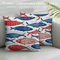 thumbnail image 3 of GOSMITH Fish Throw Pillow Cover Wildlife Marine Sea Underwater Nautical Pillow Case Pillowcase for Bedroom, Living Room, Cushion Sofa Red Blue, 3 of 5