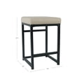 thumbnail image 5 of Benjara Open Back Metal Counter Stool with Fabric Upholstered Padded Seat, Beige and Black, 5 of 5