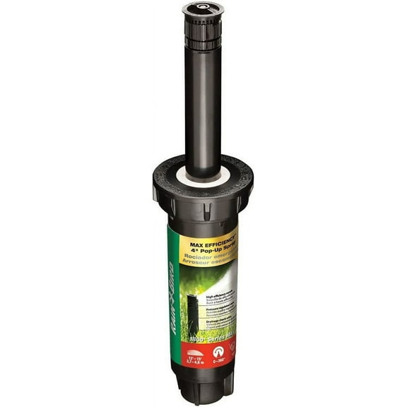 Rain Bird Pop-Up Sprinkler Max Efficiency - Pressure Regulated, 0-360 Pattern, 4", 15 ft