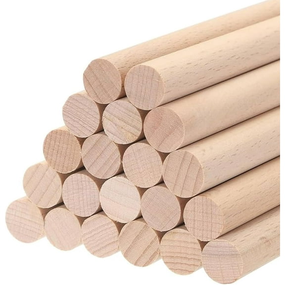 1/2" x 36" Wooden Dowel Rods Set - 25 Pack Birch Natural Long Thin Rods for Joinery, Holders, Toys - Hardwood, Smooth Finish - Versatile Bulk Professional Material for Furniture, Decor, DIY Projects