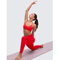 thumbnail image 4 of CRZ YOGA Butterluxe Ruched Sports Bras for Women V Neck  Y Back Wireless Padded Yoga Crop Top, 4 of 6