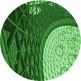 thumbnail image 1 of Ahgly Tapis Rond Lavable en Machine Intérieur Transitionnel Vert Émeraude Profond, 8 Pieds Rond, 1 of 7