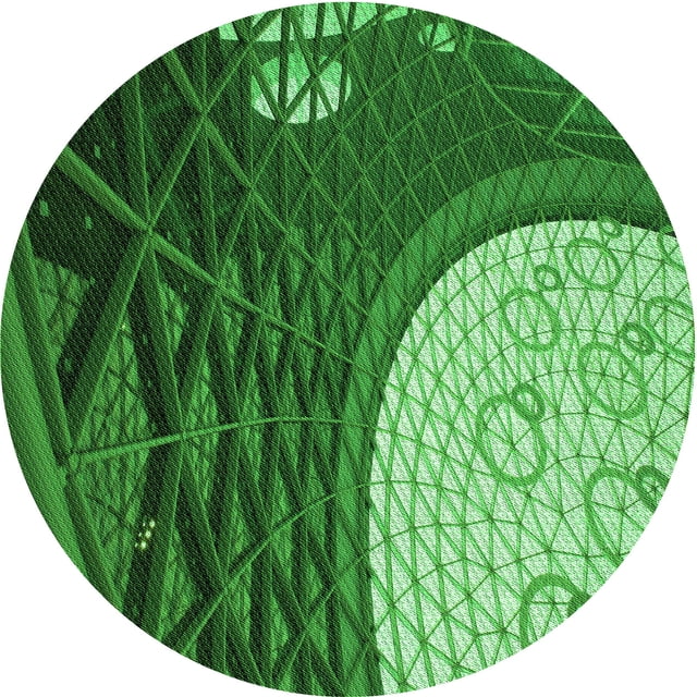 Ahgly Tapis Rond Lavable en Machine Intérieur Transitionnel Vert Émeraude Profond, 8 Pieds Rond