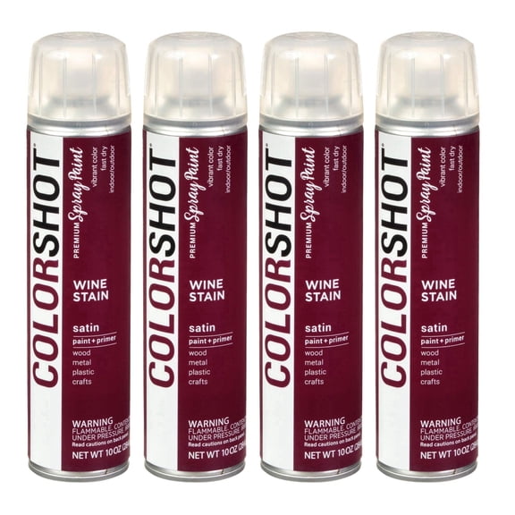 COLORSHOT Satin Spray Paint Wine Stain (Burgundy) 10 oz. 4 Pack