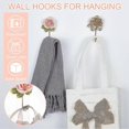 thumbnail image 3 of 3 Resin Flower Wall Hooks (3 Colours), Decorative Robe Hooks, Beautiful Rose Shaped Hooks For Hanging Scarf Bags, Coats, Keys, Towels, Handbags, Hats., 3 of 5