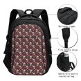 thumbnail image 3 of Pofeuu Skull colorful flower Print Storage Laptop Backpack with USB Charging Port[Water Resistant] College Computer Bookbag Fits, 3 of 7