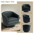 thumbnail image 4 of DREAMSIDEA Swivel Accent Chair for Living Room, PU Leather 360°Swivel Barrel Club Chair Comfy Single Reading Chair - Black, 4 of 7