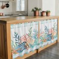 thumbnail image 6 of Nautical Coastal Tier Curtains 36 Inch Length, Summer Sea Corals Shells Starfish Green Plaid Cafe Short Curtains for Bathroom Sink, Small Kitchen Curtain Light Filtering Drapes 2 Panels 27.5"Wx36"L, 6 of 8