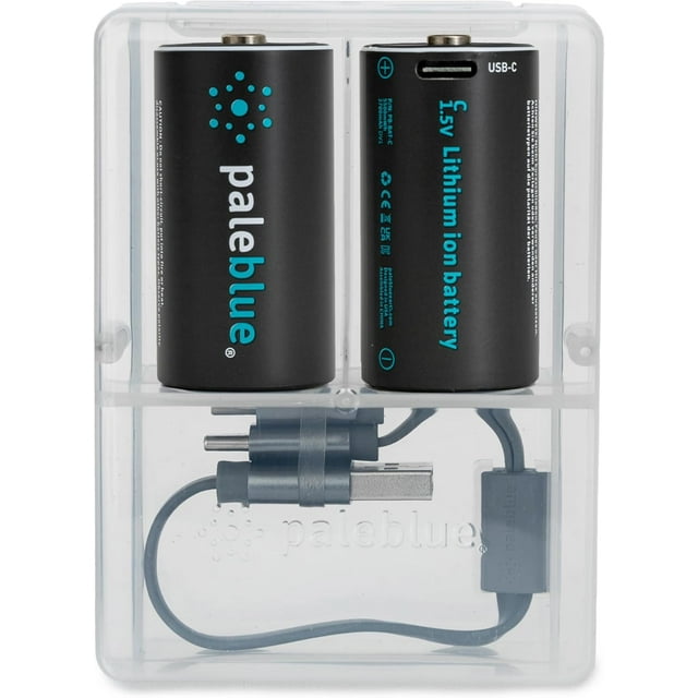 Pale Blue Lithium Ion Rechargeable C Batteries - 2 Pack