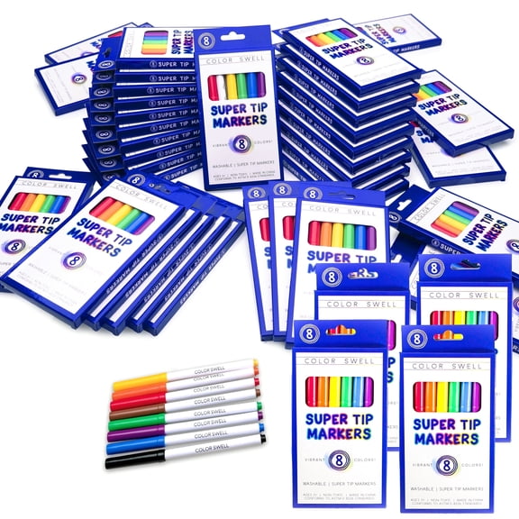 Color Swell Washable Super Tip Markers, Value Pack, 320 Count, 40 Pack