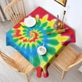 thumbnail image 2 of Colorful Tie Dye Mandala Pattern Square Tablecloth,Waterproof Square Table Cover,Wipeable Spillproof Washable Table Cover for Home Kitchen Party Decor 42"X42"(107x107cm), 2 of 6