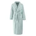 thumbnail image 3 of Long Sleeve Robe for Women Fluffy Loungewear Oversized Hooded Women's Robes Bath Womens Bathrobe Mint Green, 3 of 7