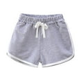 thumbnail image 4 of Sopiago Toddler Athletic Shorts Running Gym Workout Shorts for Kids Toddler Active Dolphin Shorts Drawstring Cotton Shorts Girls Grey,15-16 Years, 4 of 7