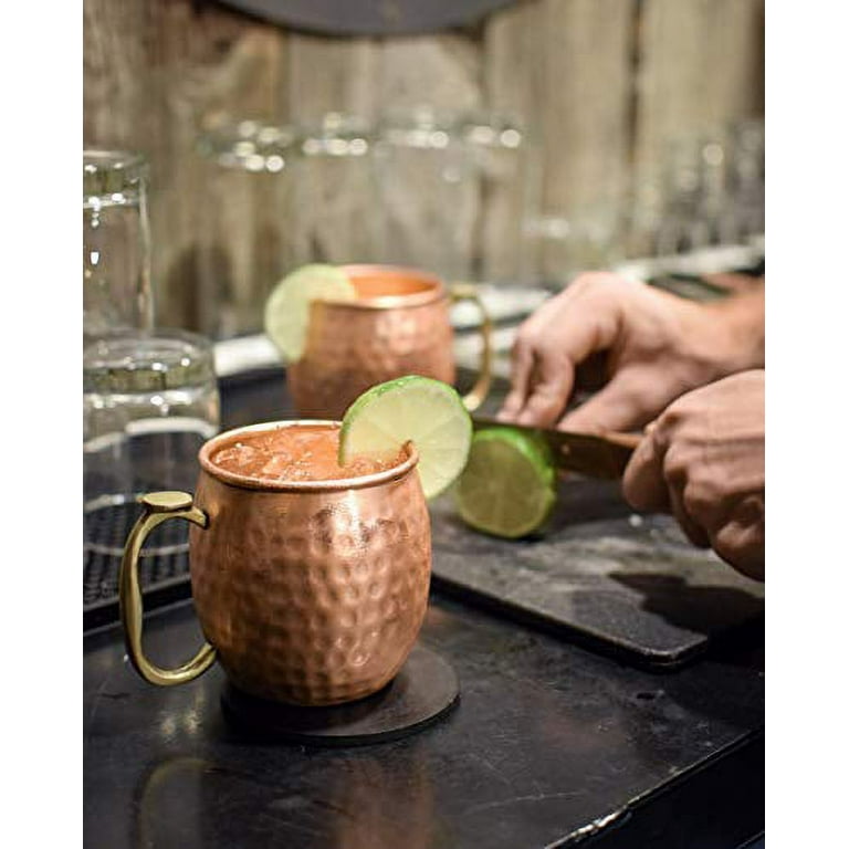 100% Copper Moscow Mule Mugs (Hammered - 16 Ounces - Set of 2)