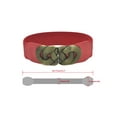 thumbnail image 3 of INSPIRE CHICRetro Knot Woven Metal Interlocking Buckle Elastic Waist Cinch Belt Band Round Buckle-Red Band-Bronze Buckle 25"-37", 3 of 3