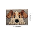 thumbnail image 2 of Cute Dog Doormat Blue Puppy Coir Non-Slip Indoor Outdoor Mat Durable Absorbent Easy Clean Floor Rug for Home Front Door Entrance Decor 15"x23", 2 of 5
