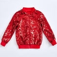 thumbnail image 2 of xaoyunyn Sequin Jacket for Girls Lightweight Zipper Long SleeveCoat Casual Fashion Outerwear 2-12 Years, 2 of 3
