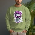 thumbnail image 4 of Men's 330g 100% Cotton  Skull Pattern Dropped Shoulder Crew Neck Sweatshirt, 4 of 15