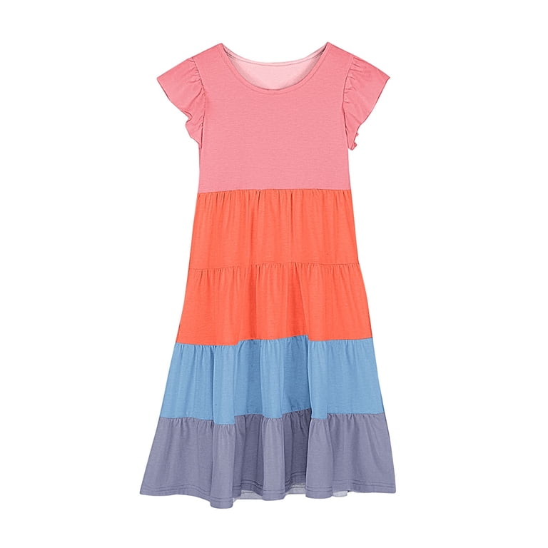 AJTQTH Rainbow Color Block Tie-Dye Novelty Dress for Girls Daily Outfit Short Sleeve High Waist Crewneck Sided Pockets Slim Tunic Skirts Orange 8 Years - Walmart.com AJTQTH Rainbow Color Block Tie-Dye Novelty Dress for Girls Daily Outfit Short Sleeve High Waist Crewneck Sided Pockets Slim Tunic Skirts Orange 8 Years - Walmart.com