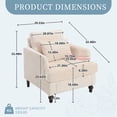 thumbnail image 5 of MOONMISS Chenille Upholstered Mid Century Modern Wood Frame Armchair-BEIGE, 5 of 5