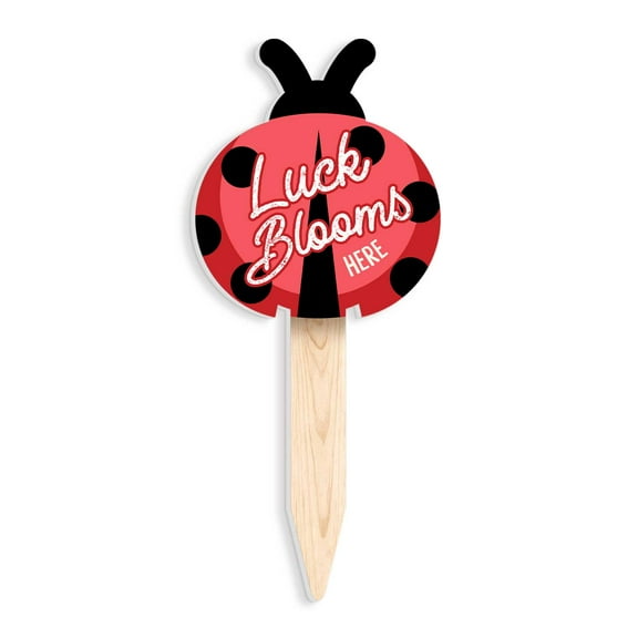 Highland Home "Luck Blooms" Lady Bug Shaped Garden Stake