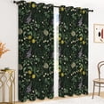 thumbnail image 5 of Tchckioa Boho Floral Blackout Curtains for Bedroom,W42xL63 Thermal Insulated Grommet Drapes,2 Panels, 5 of 6