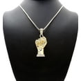 thumbnail image 2 of Stud Power Fist Pendant with 2mm Box Chain Necklace, Gold-Tone, 18", 2 of 3