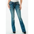 thumbnail image 2 of Grace in LA Women's Western Aztec Embroidered Pockets Stretch Bootcut Jeans (25, Blue), 2 of 3