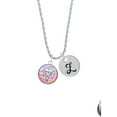 thumbnail image 2 of Delight Jewelry Silvertone Domed Multi Color CRT Silvertone Script Initial Disc - Z - Charm Necklace, 20"+3", 2 of 4
