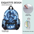 thumbnail image 5 of Blue White Tie Dye Spiral Pattern Backpack for School,Cute School Bag,Schoolbag with Adjustable Shoulder Straps & Padded Back,15.25"x11.5"x5.25", 5 of 5
