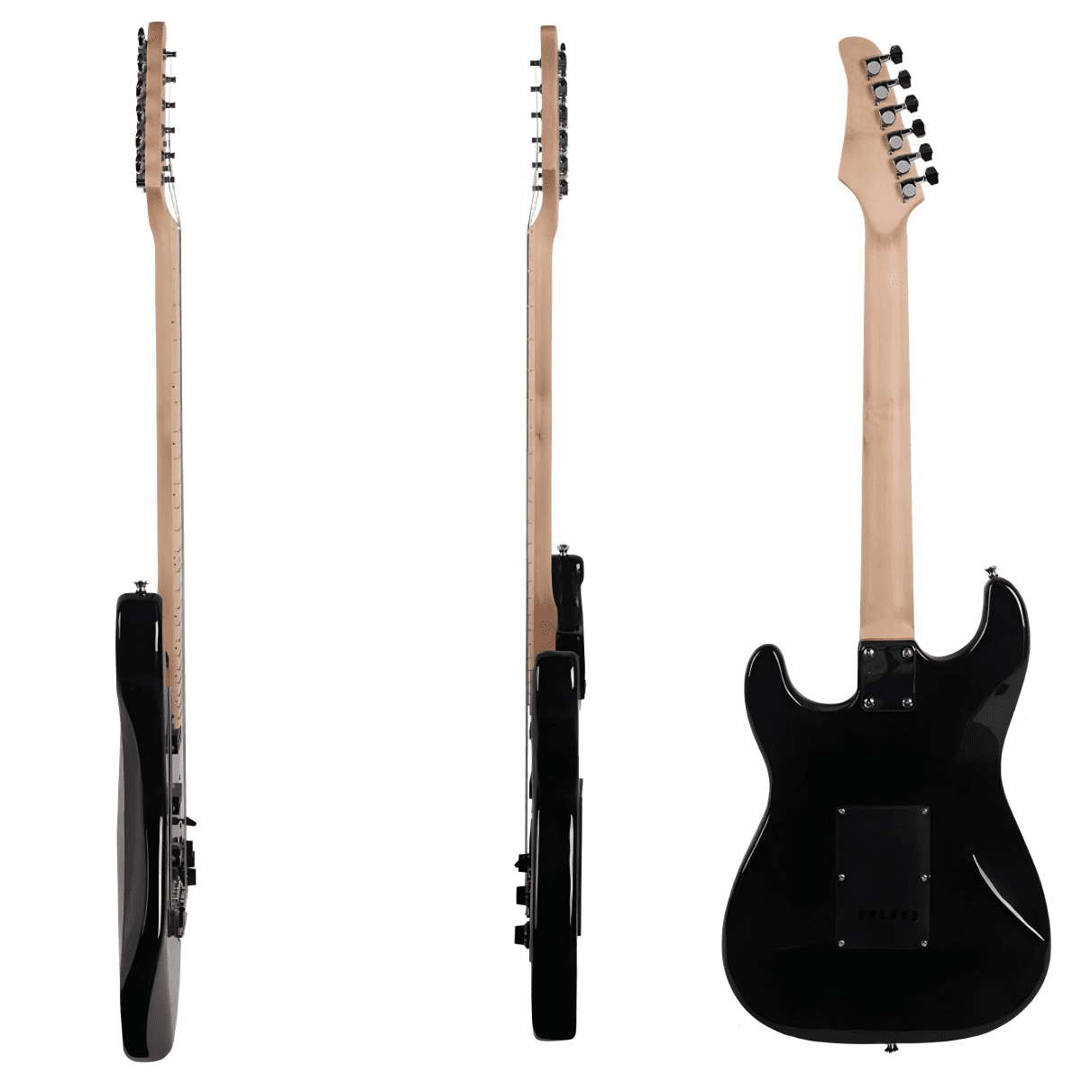 6 String Electric Guitar Kit with 20W Amp, Portable Gig Bag, Adjustable Shoulder Strap, Replacement String, Pickguard, Spanner Tool (Black)