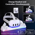 thumbnail image 3 of Welltop Charging Dock for Quest 3, 30W VR Headset Charging Stand for Meta Quest 3 w/ 2 Rechargeable Batteries & RGB Light, 3 of 7