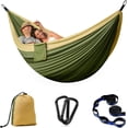 thumbnail image 1 of Lightweight Portable Parachute Hammock with Tree Straps and Carabiners – Spacious Double Camping Hammock for Outdoor Backpacking, Travel, and Backyard Relaxation, Includes Storage Bag,X-Large, 1 of 21
