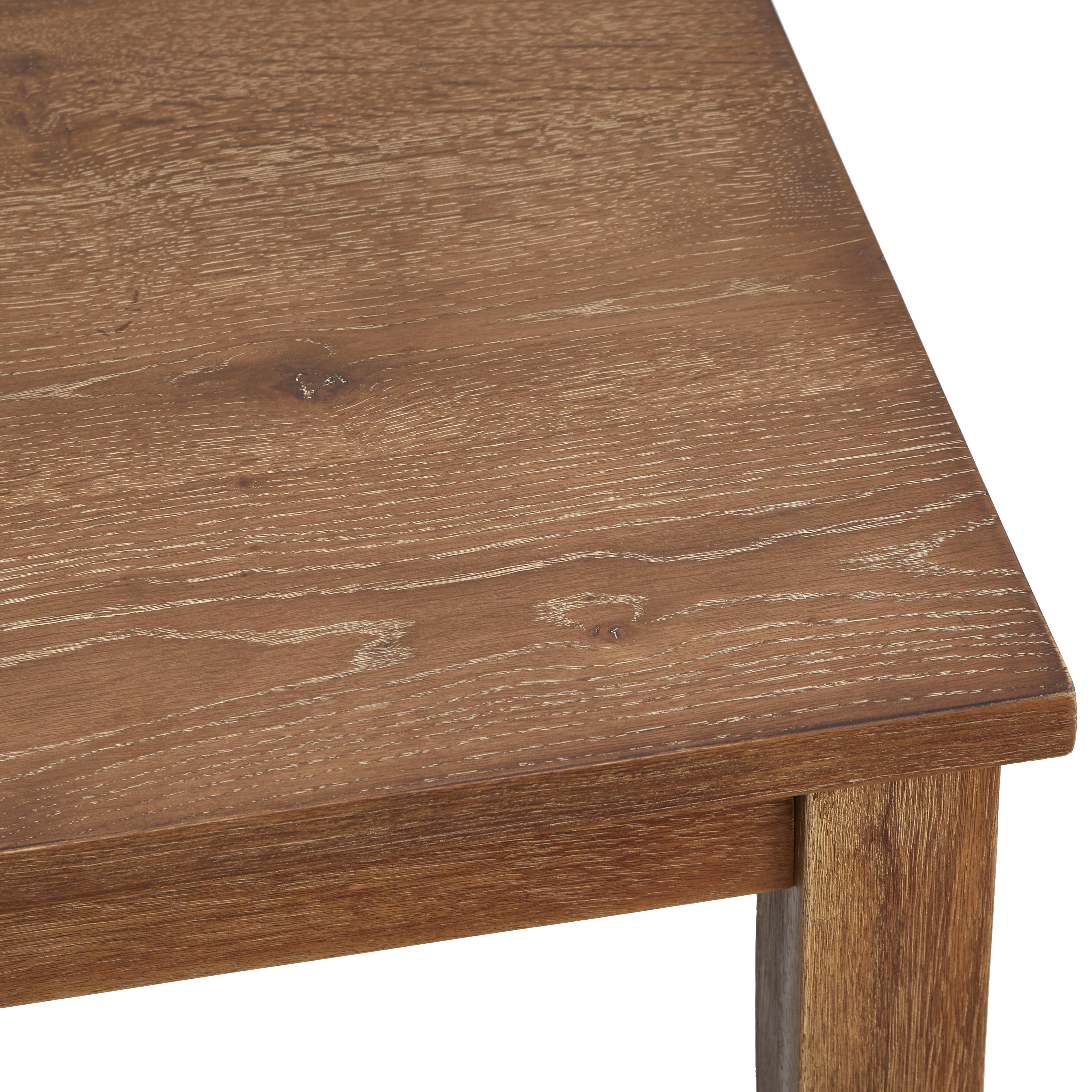 TMS Leda Square Dining Room Table, Seats up to 4, Solid Wood, Driftwood