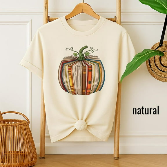 Fall Book Pumpkin Halloween Teacher T-Shirt: Librarian Gift