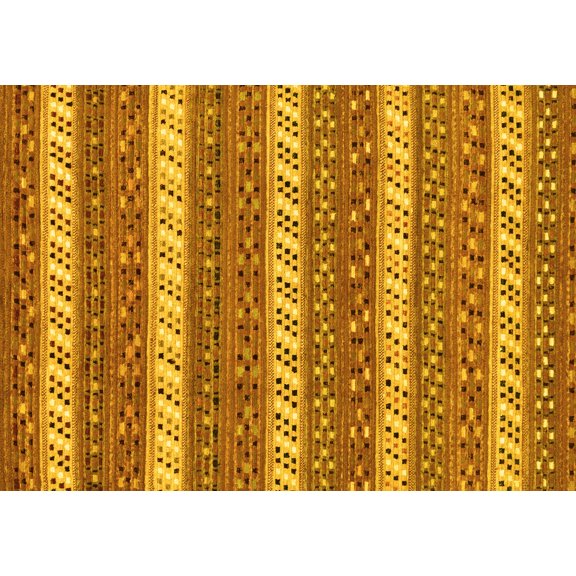 Ahgly Company Indoor Rectangle Abstract Yellow Modern Area Rugs, 6' x 9'