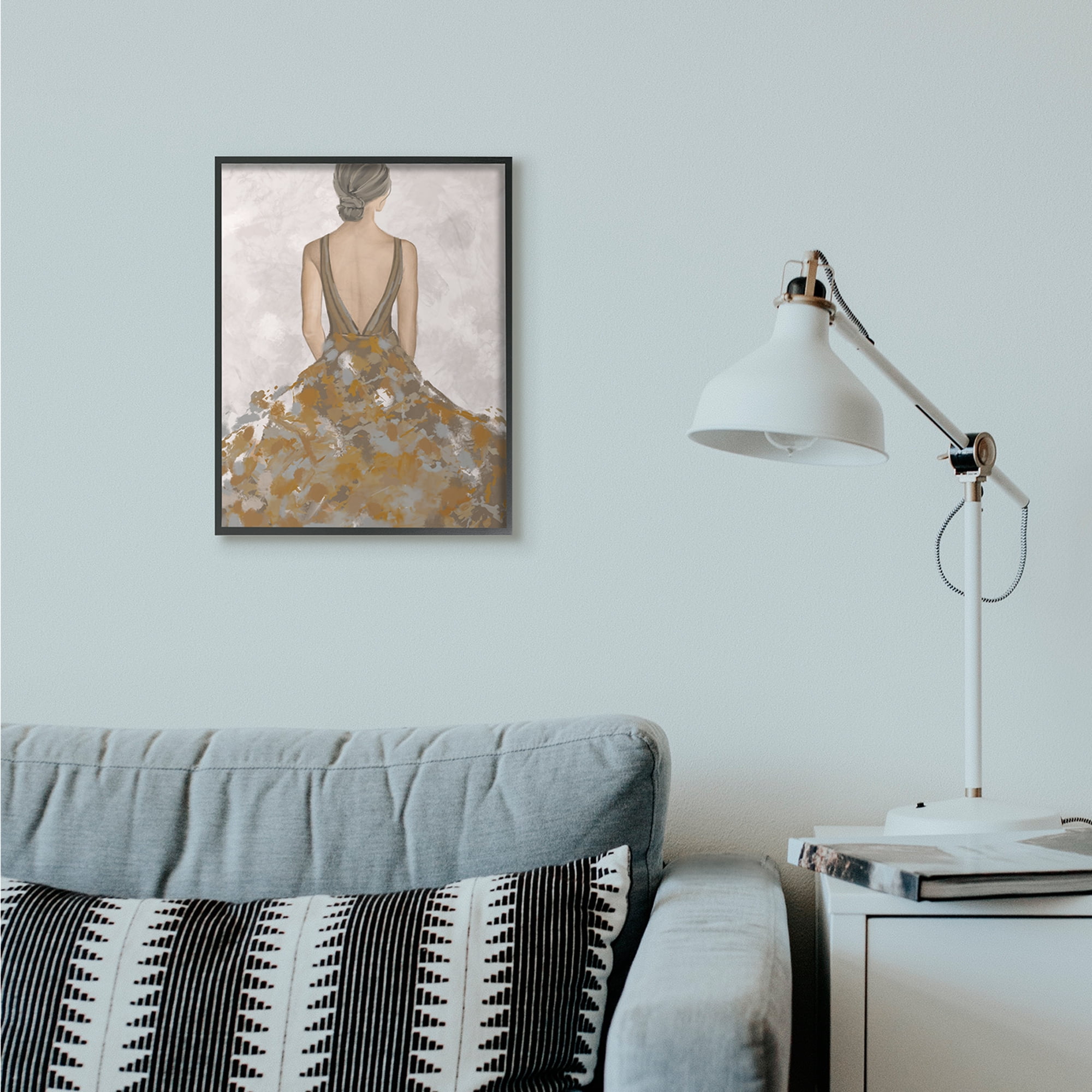 Stupell Industries Ballerina Woman Brown Gray Painting Framed Wall Art by Ziwei Li