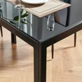 thumbnail image 5 of INO Design Modern Black Glass Top Dining Table with Black Metal Frame Seating Capacity for 6, Dining Room, Kitchen Furniture, Home Office (Table Only), 5 of 10