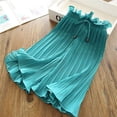 thumbnail image 2 of Little Girls Ribbon Tie Chiffon Loose Pleated Wide Leg Palazzo Pants, 2 of 6