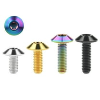 Wanyifa Titanium Bolts M6 x 12 15 20mm Umbrella Head T30 Torx Screw for Bicycle,M6 x 12 mm,Gold,4 Pcs