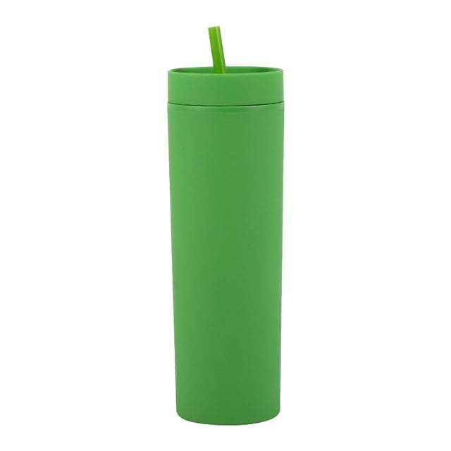 Vaso ZENMELE con tapa y pajita, 16 oz, doble vaso transparente, recto, para sorber, para verano, deportivo, sencillo