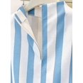 thumbnail image 5 of Womens Sleeveless A-Line Mini Dress In Blue And White Stripes, Round Neck, Zipper Back, Casual Summer Style, 5 of 5