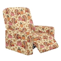 HELLHERO Turkey Pumpkin Print Lazy Boy Chair Covers for Reclining Chair Thanksgiving Decorative 1 Cushion Reclining Sofa Cover for Lazyboy, Brown