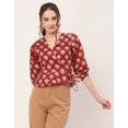 thumbnail image 5 of Moomaya Printed Wrap Tops For Women, V-Neck Cotton Casual Chic Top, 5 of 9