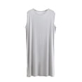 thumbnail image 1 of Floleo Robe de Nuit Sans Manches à Col Rond pour Homme, Douce et Confortable, Tenue d'Intérieur, Coupe Ample, Respirante, Légère, Peignoir Décontracté, Mode, Vêtement de Nuit (Kaki, G), 1 of 7