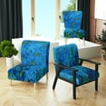 thumbnail image 4 of Designart "Blue Underwater Lake Leaves I" Upholstered Nautical & Coastal Accent Chair - Arm Chair, 4 of 5