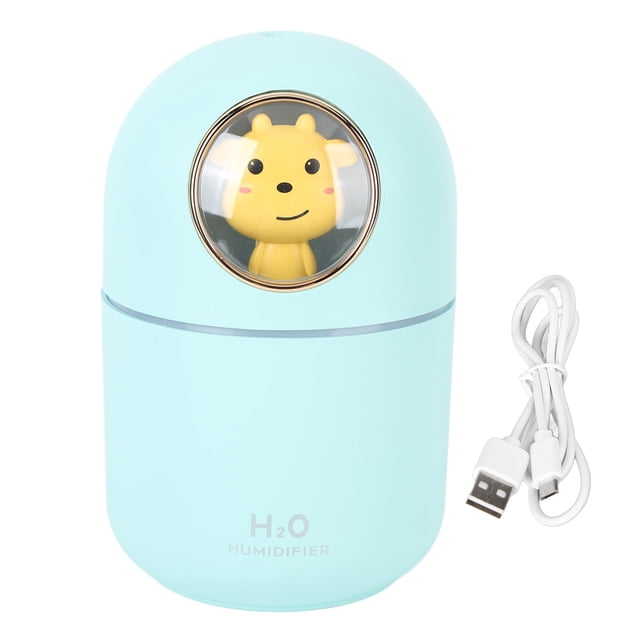 Humidificador difusor de aroma con fuente de alimentación USB, capacidad de 300 ml, apagado automático, decoración del hogar, habitación, oficina, vaca azul.