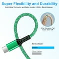 thumbnail image 3 of 3 Pack USB-C Fast Charging Cable Cord 10FT6FT3FT Type C Cable Nylon Braided Fast Charging and Data Cable Cord for Samsung, Green, 3 of 8